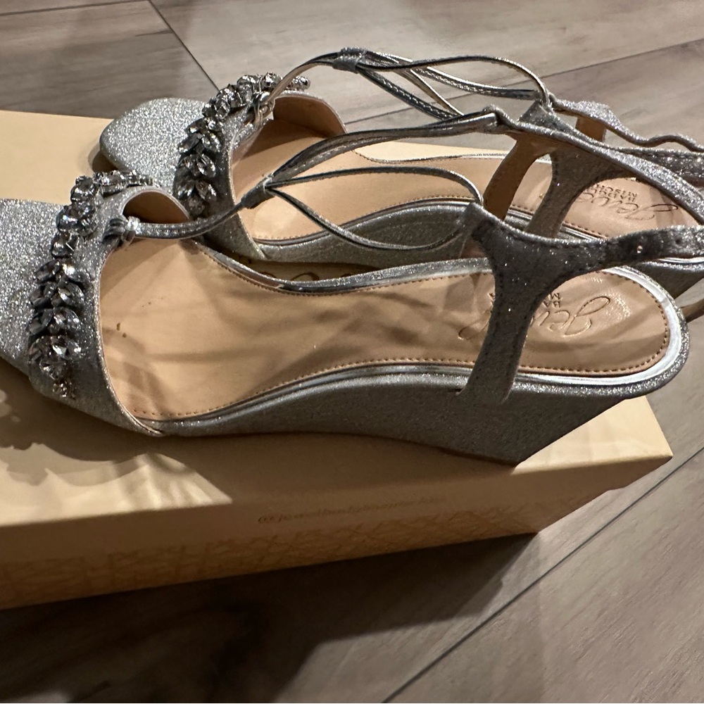 Elegant Silver Wedge Sandals